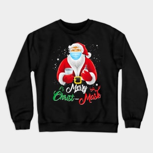 Merry Christmas 2020 Quarantine Santa Mask Funny Crewneck Sweatshirt